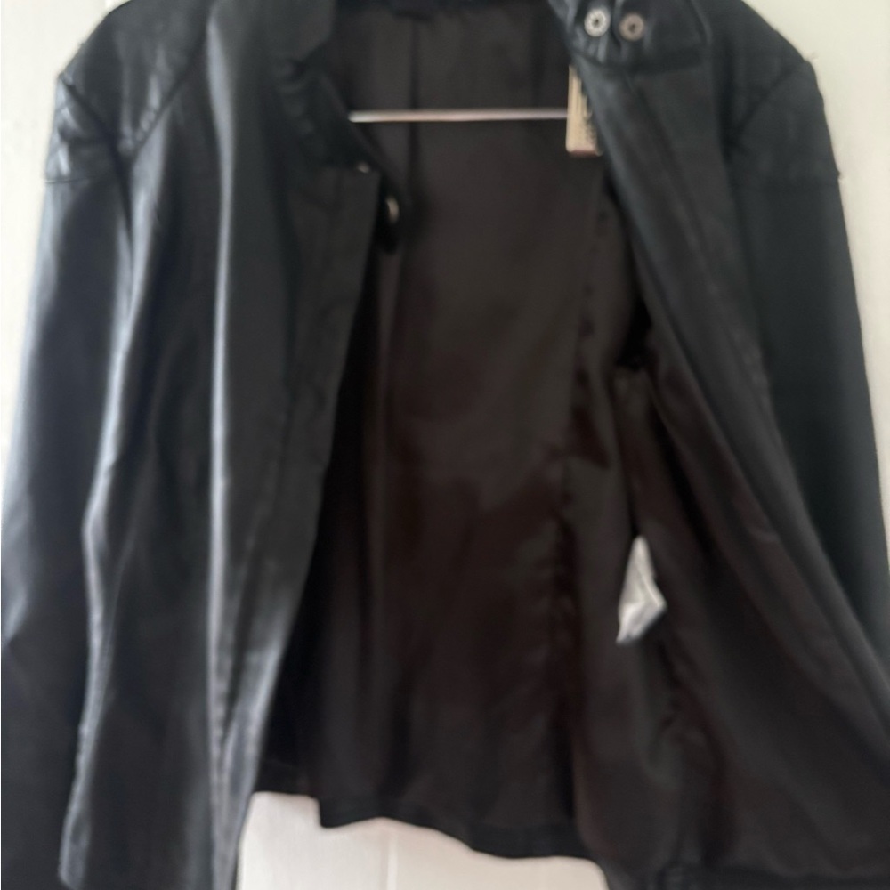 French Connection Black Leather Jacket - Picture 3 of 10